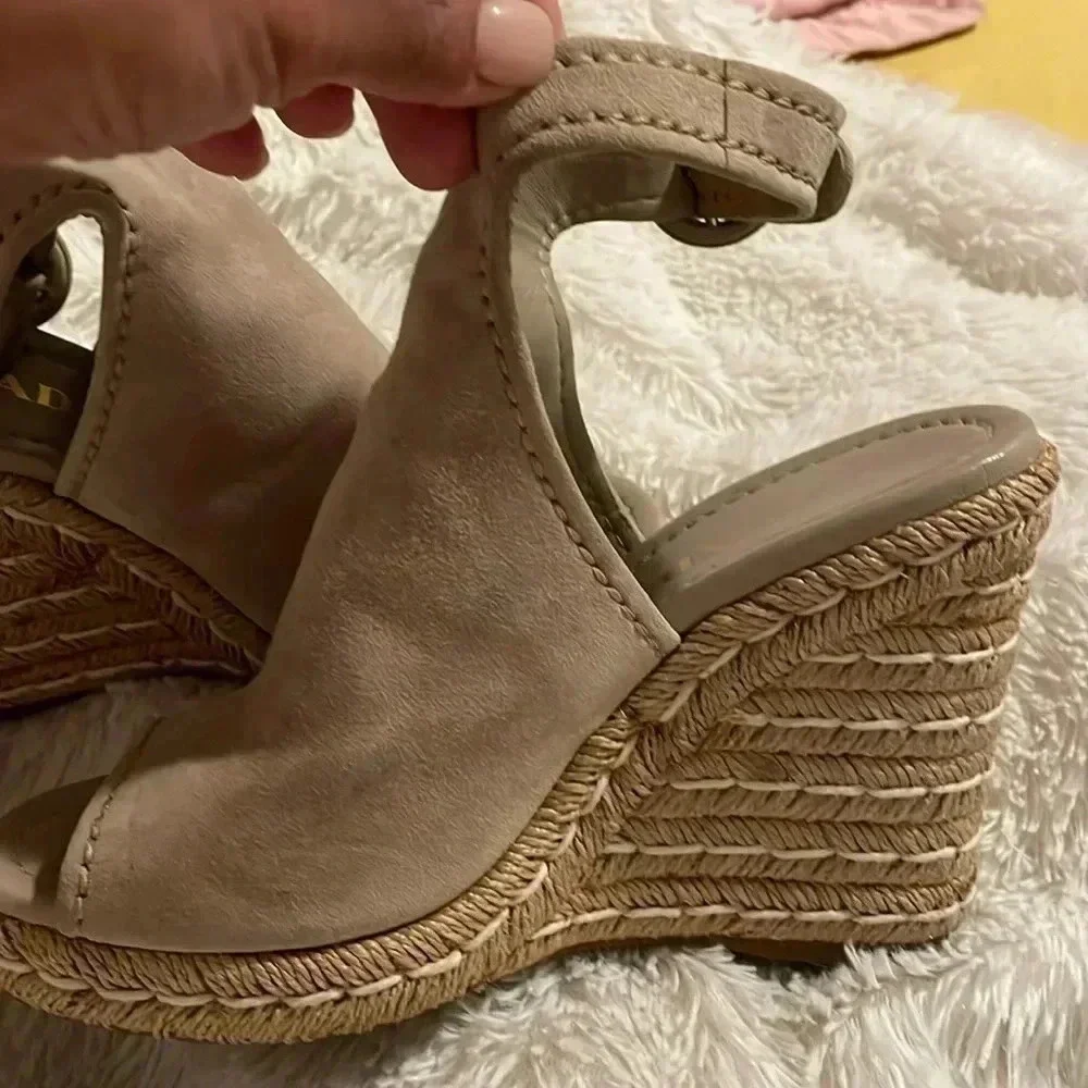 Prada suede espadrille’s neutral sandals shoes